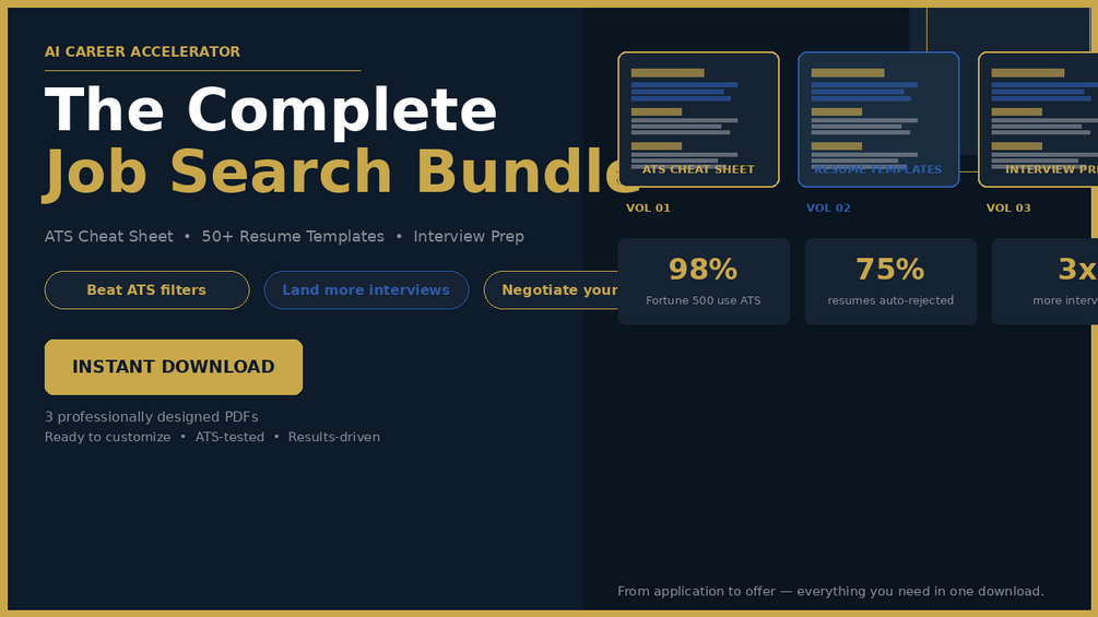 The Complete Job Search Bundle: ATS Cheat Sheet, Resume Templates & Interview Prep System